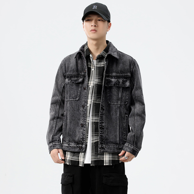 Streetwear Brand Denim - Jaqueta Jeans Masculina Cinza Outono/Inverno 2026